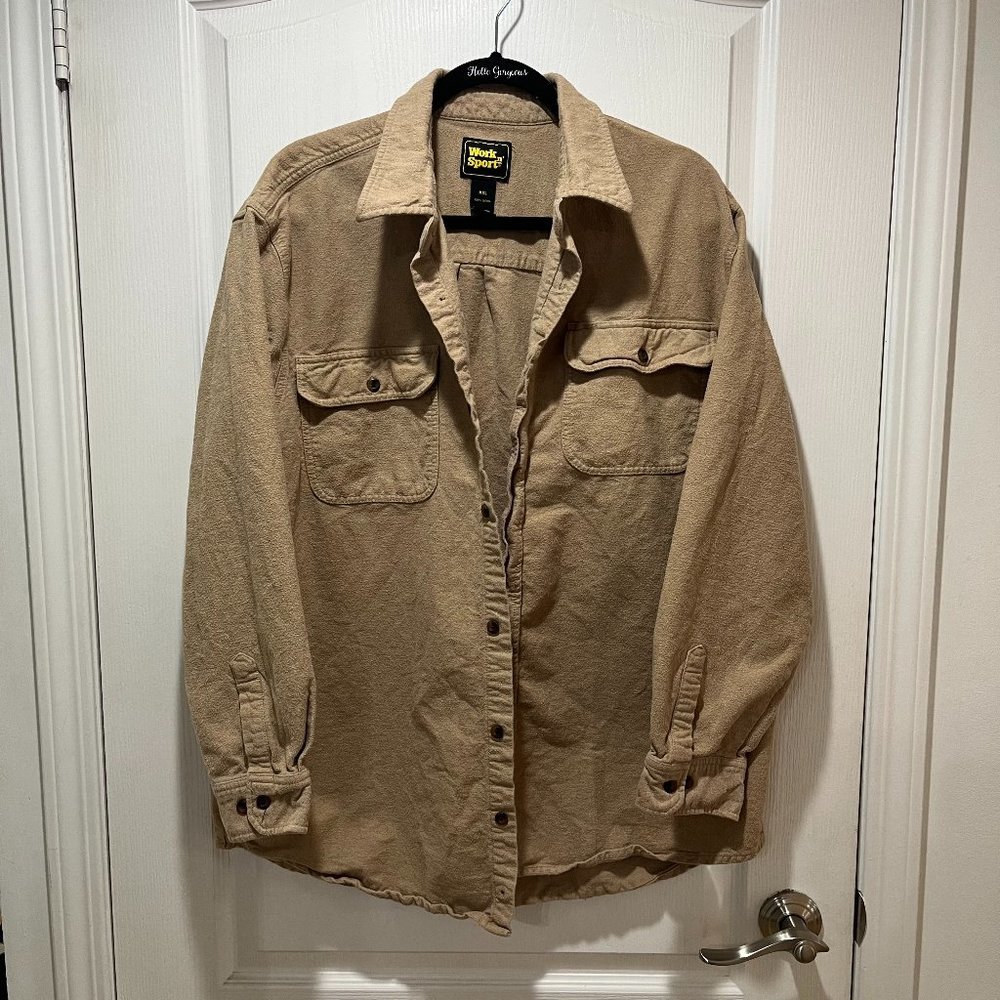Vintage Tan Flannel Button Up Men's XXL​
